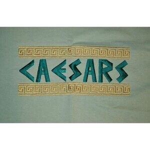 Caesars Palace Casino Las Vegas Embroidered Greek Key Design T-Shirt Size L NWT